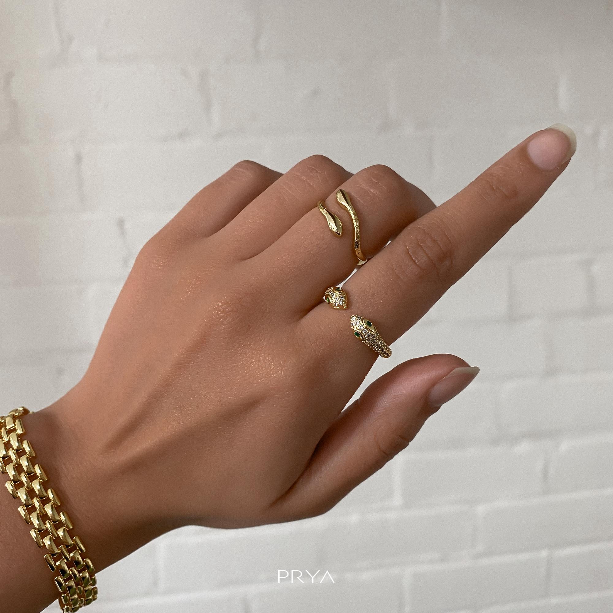 Sadie Double Snake Head Ring - Image 2