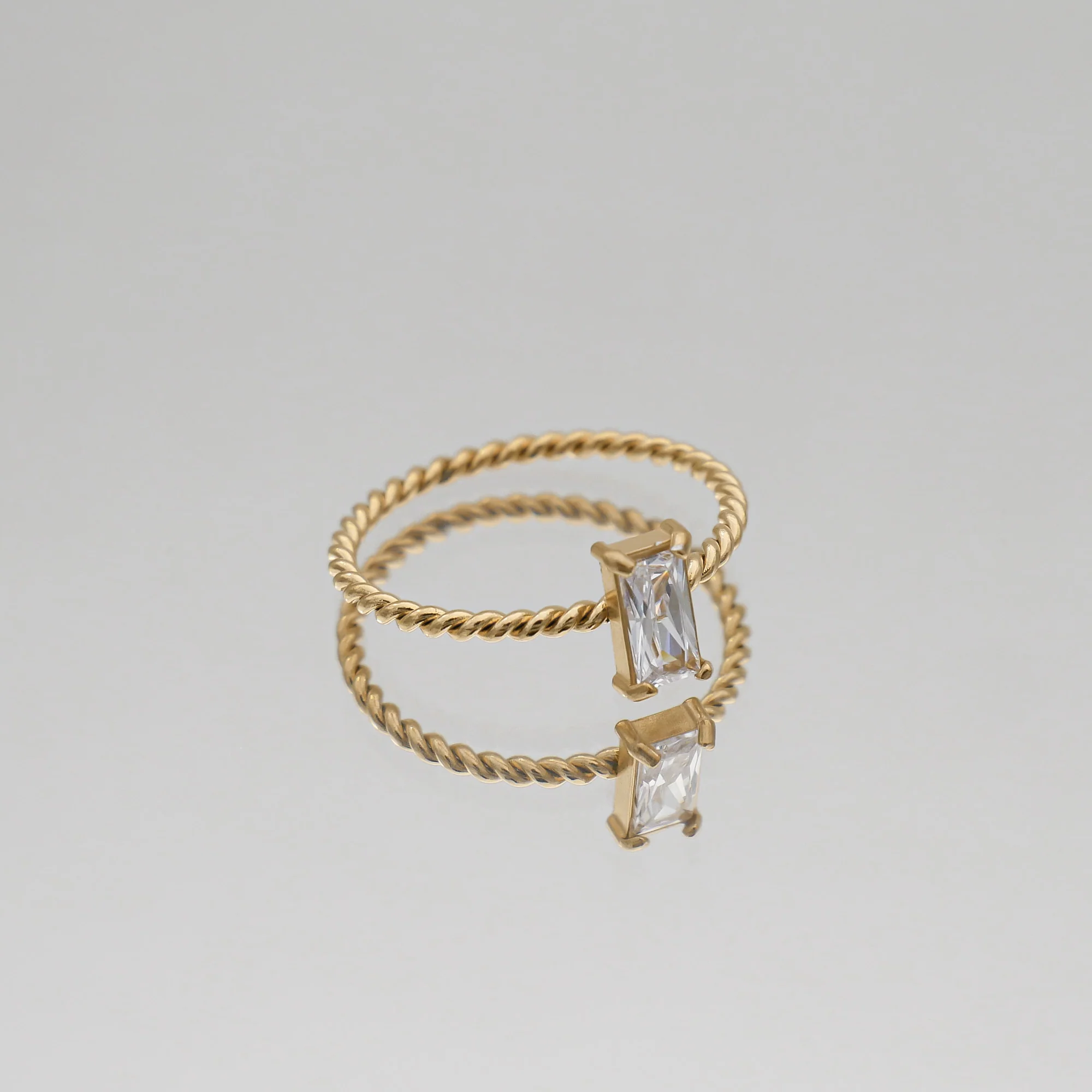 Selin Fine Twisted Gemstone Ring - Image 11