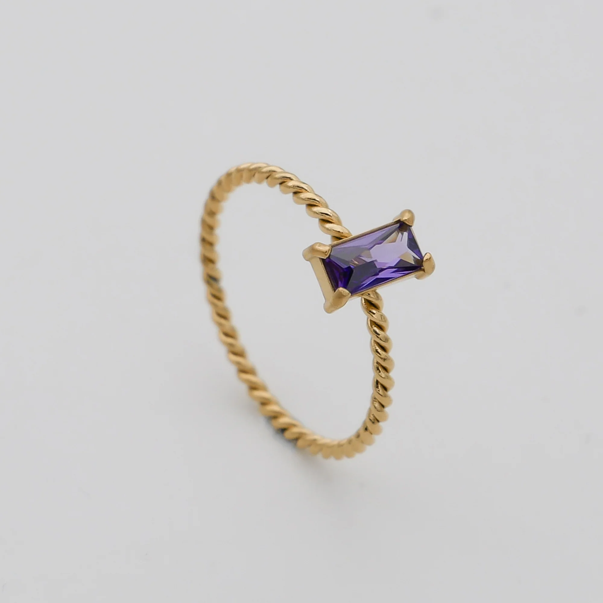 Selin Fine Twisted Gemstone Ring - Image 15