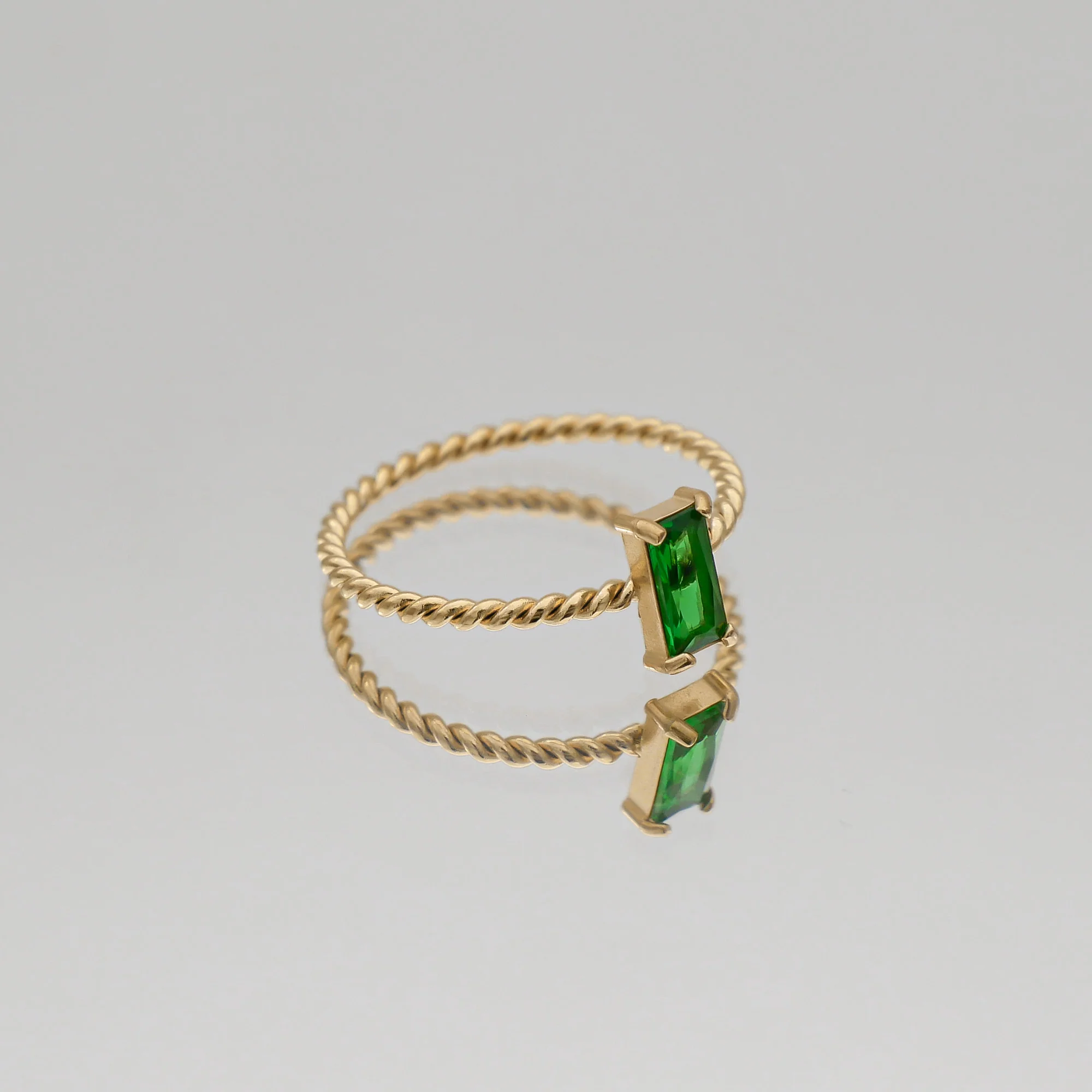 Selin Fine Twisted Gemstone Ring - Image 7