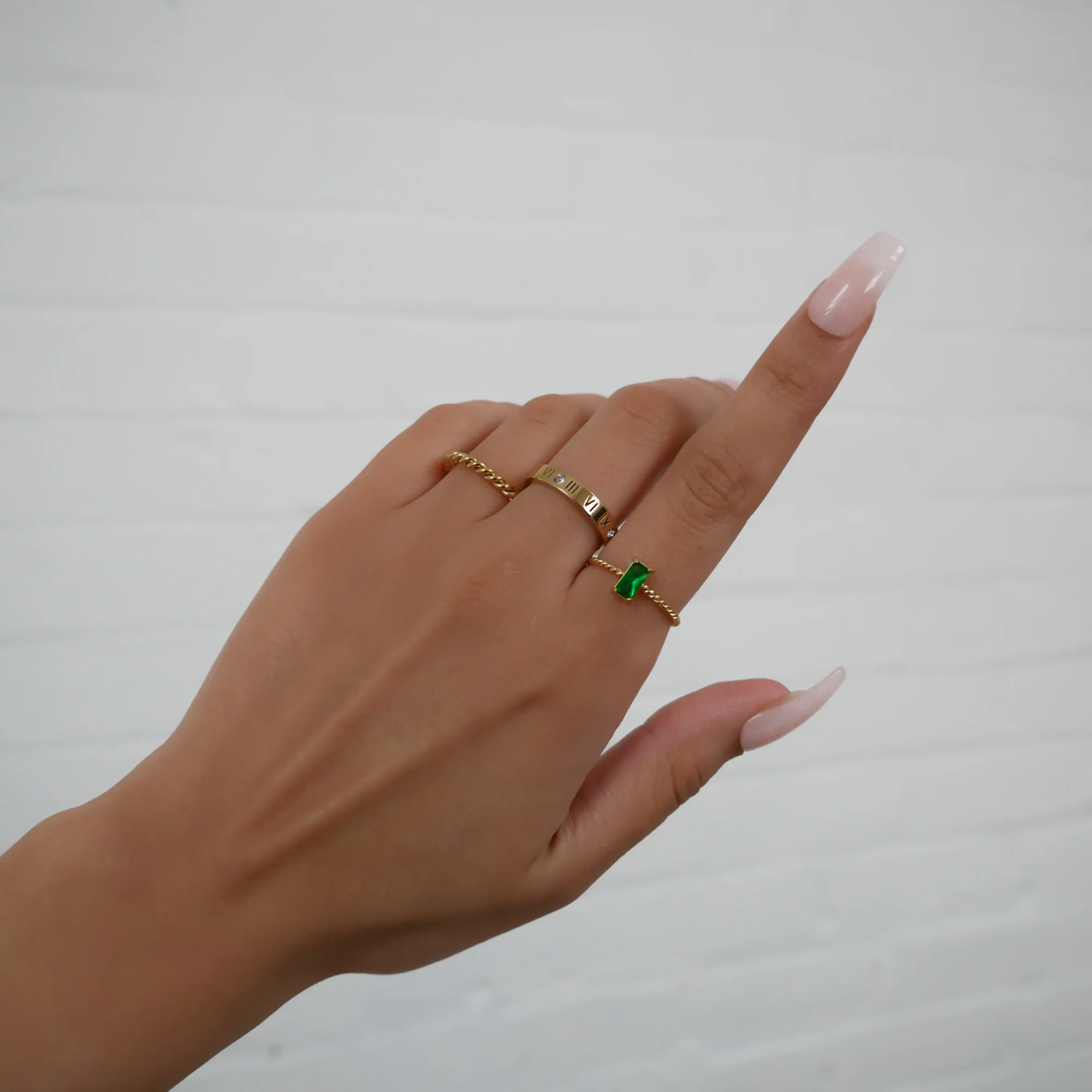 Selin Fine Twisted Gemstone Ring - Image 8