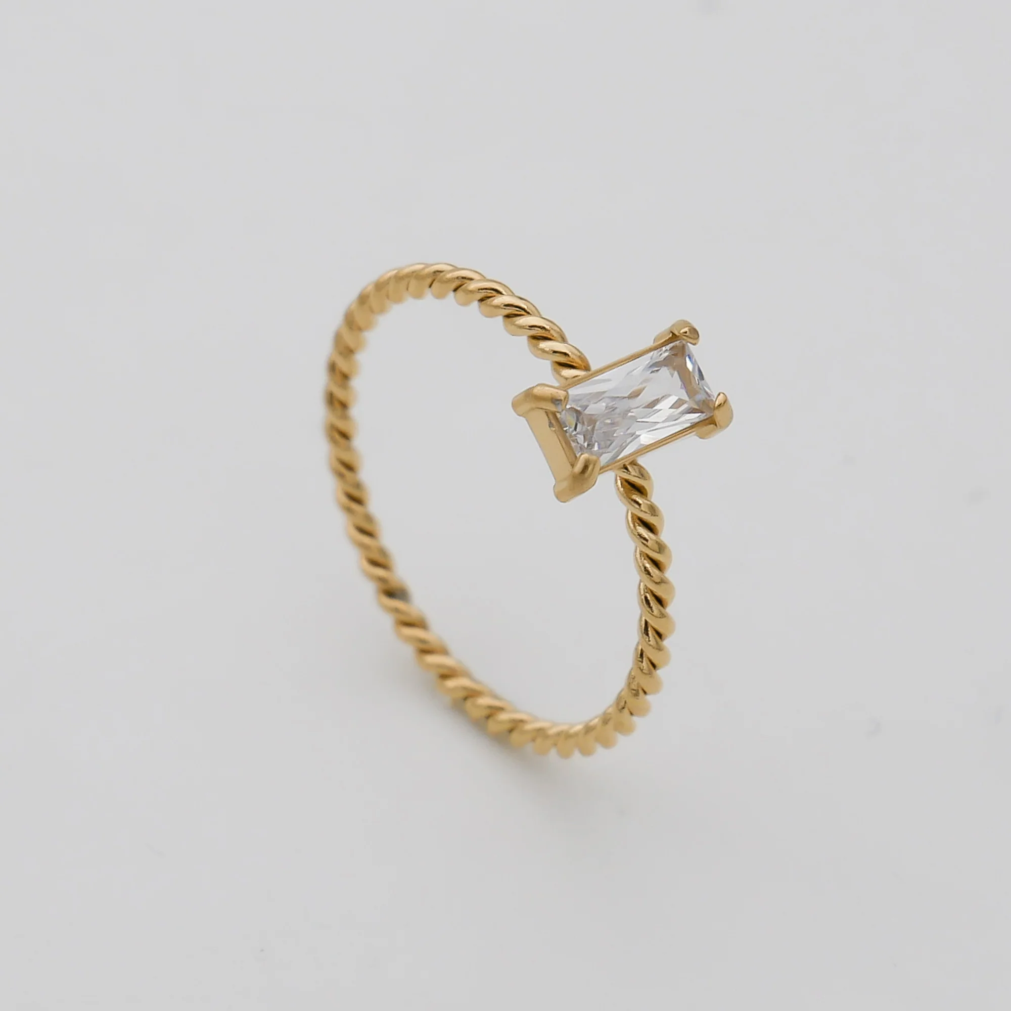 Selin Fine Twisted Gemstone Ring - Image 9
