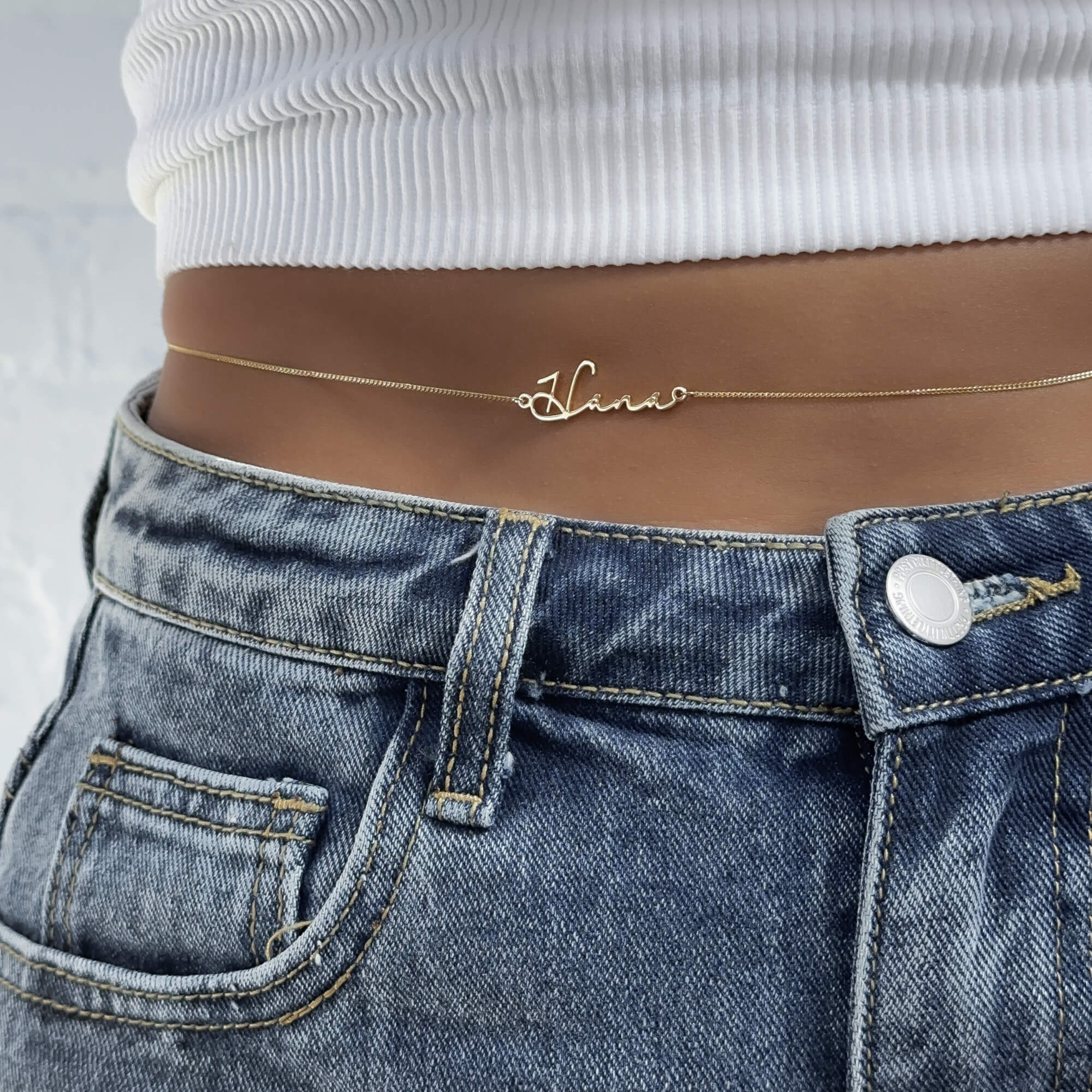 Selina Custom Name Belly Chain - Image 11
