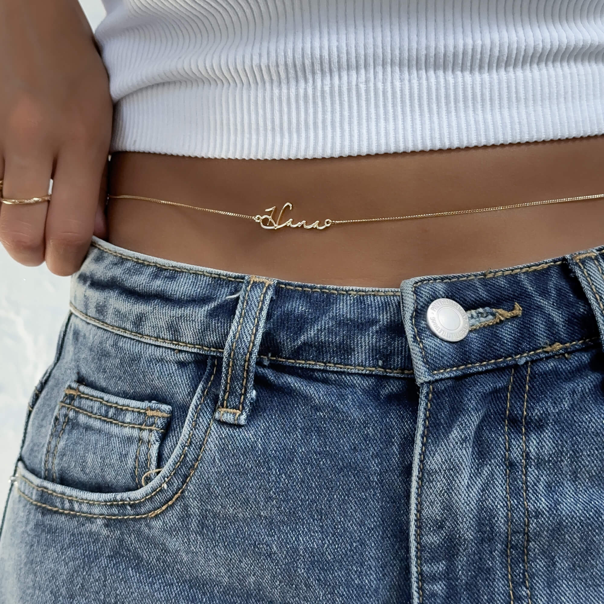 Selina Custom Name Belly Chain - Image 4