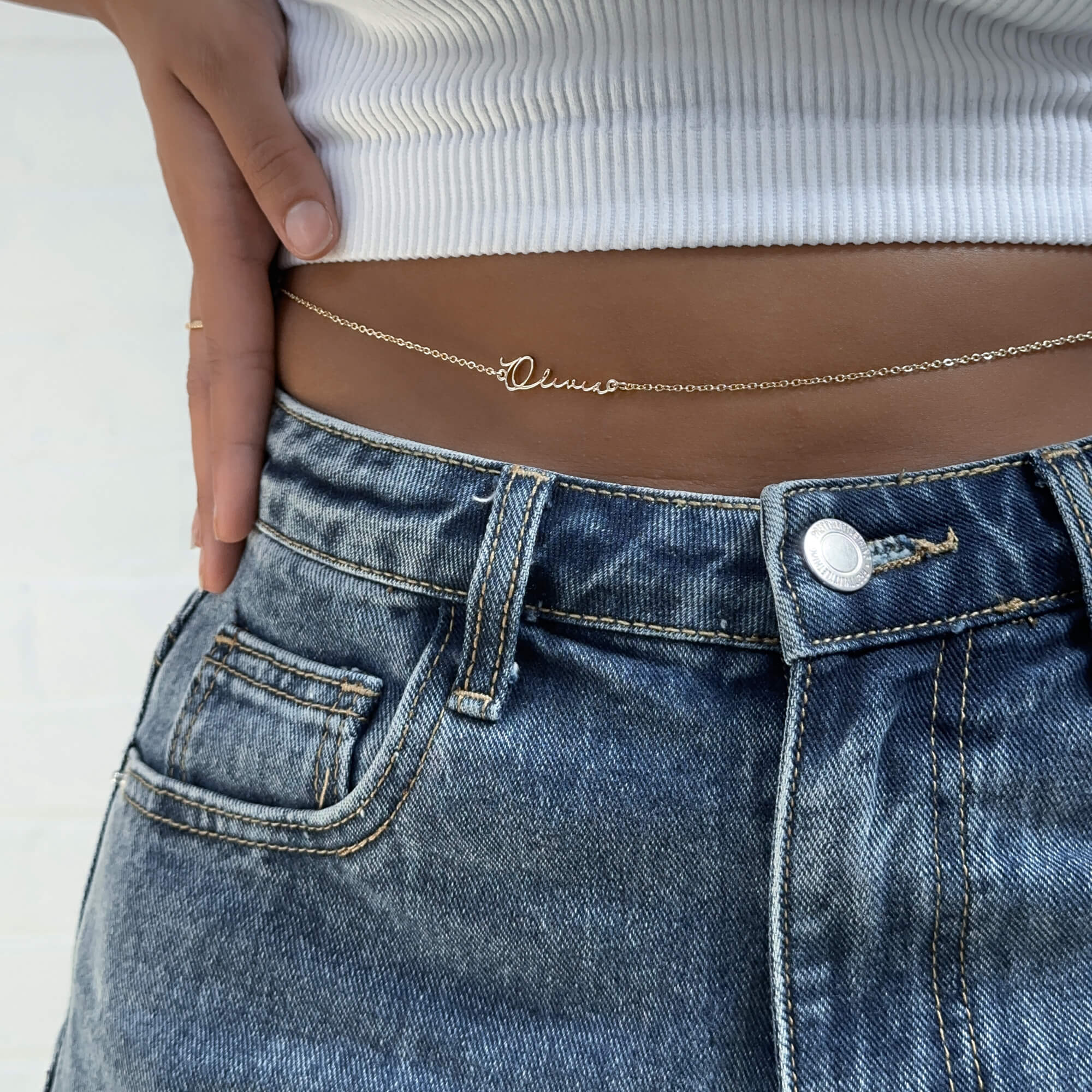 Selina Custom Name Belly Chain - Image 7