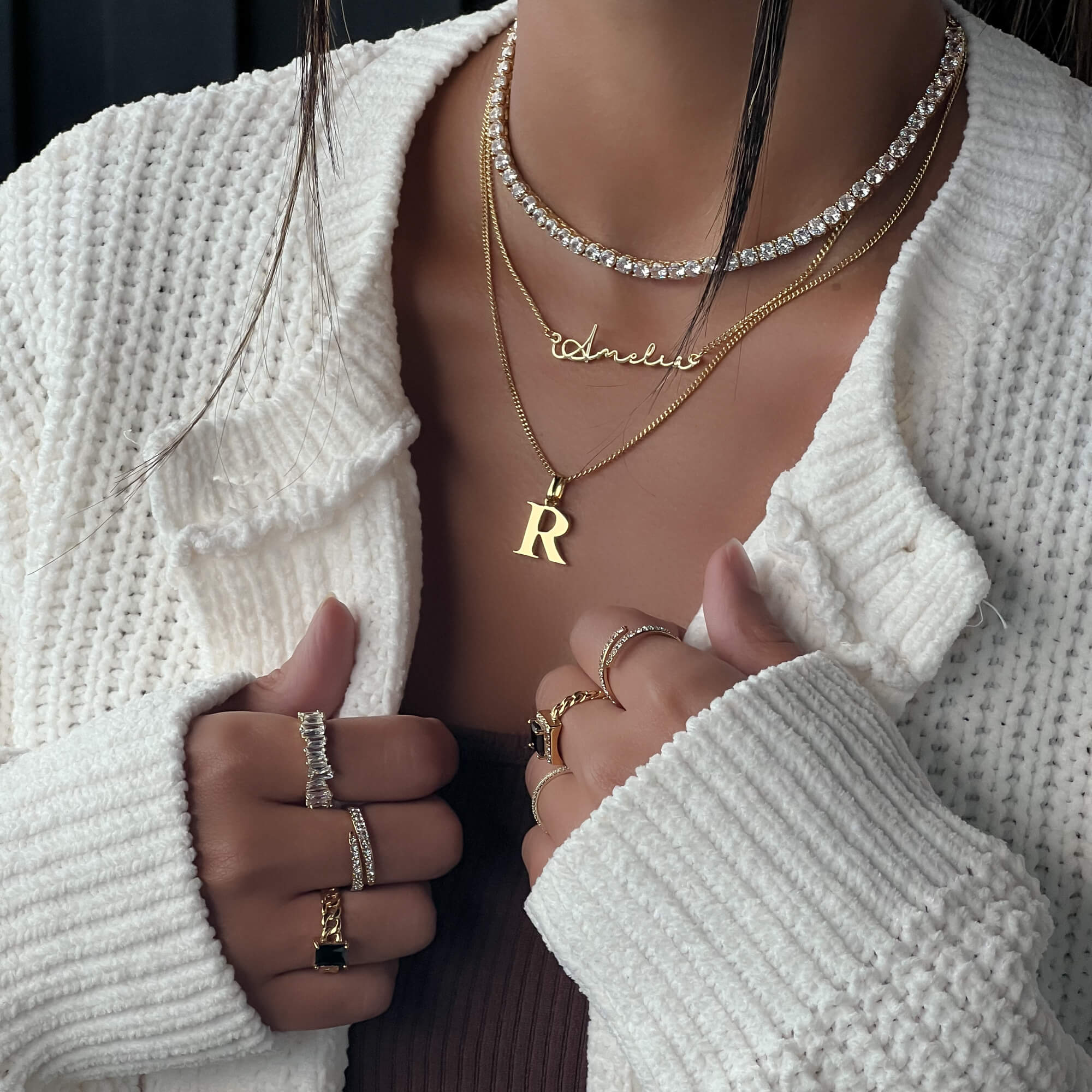 Selina Custom Name Necklace (Horizontal) - Image 2