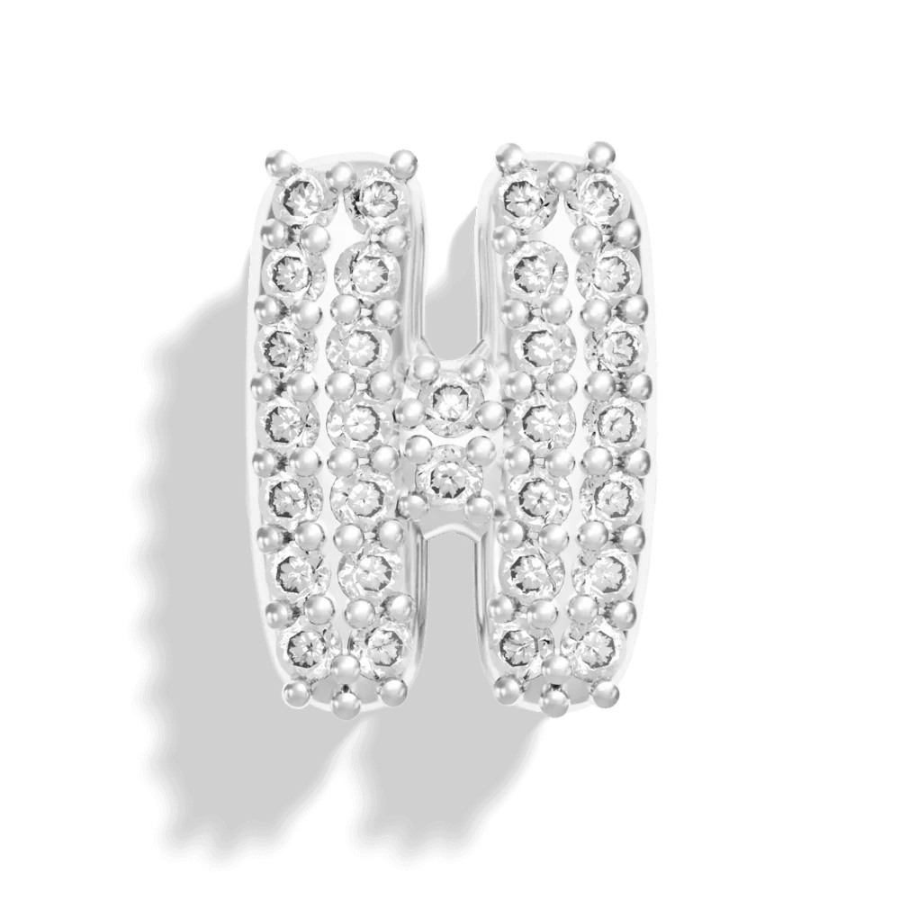 Silver Pave Bubble Letter Charms - Image 10