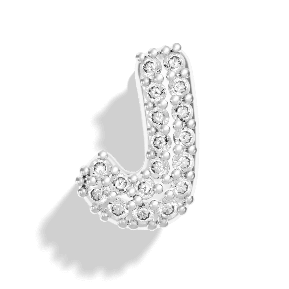 Silver Pave Bubble Letter Charms - Image 12