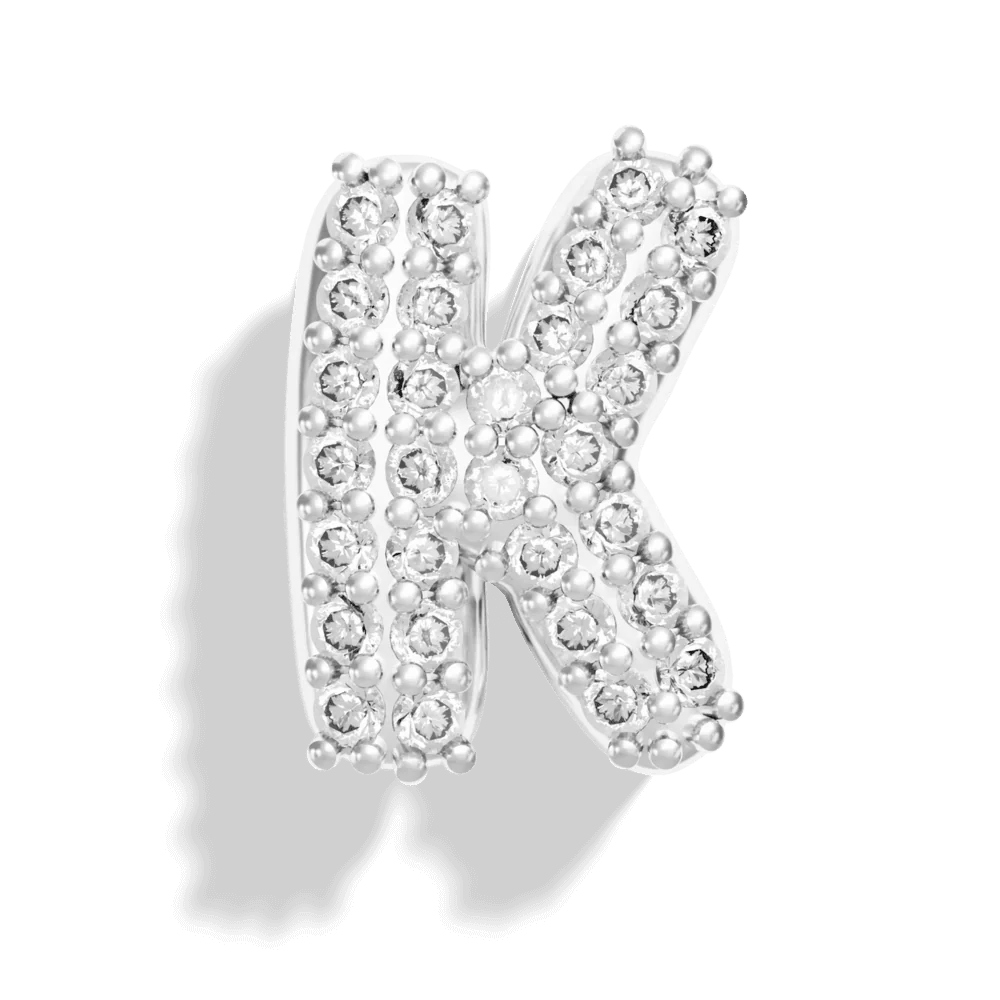 Silver Pave Bubble Letter Charms - Image 13
