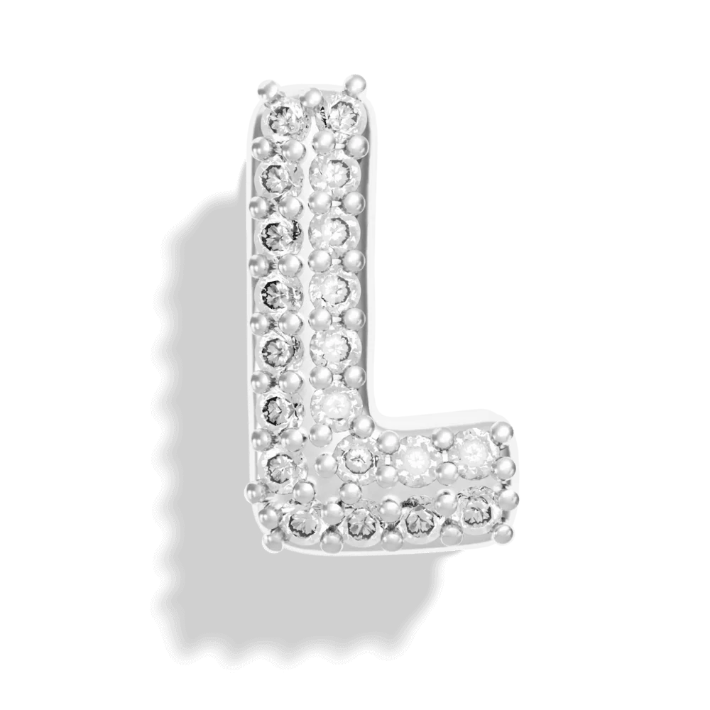 Silver Pave Bubble Letter Charms - Image 14