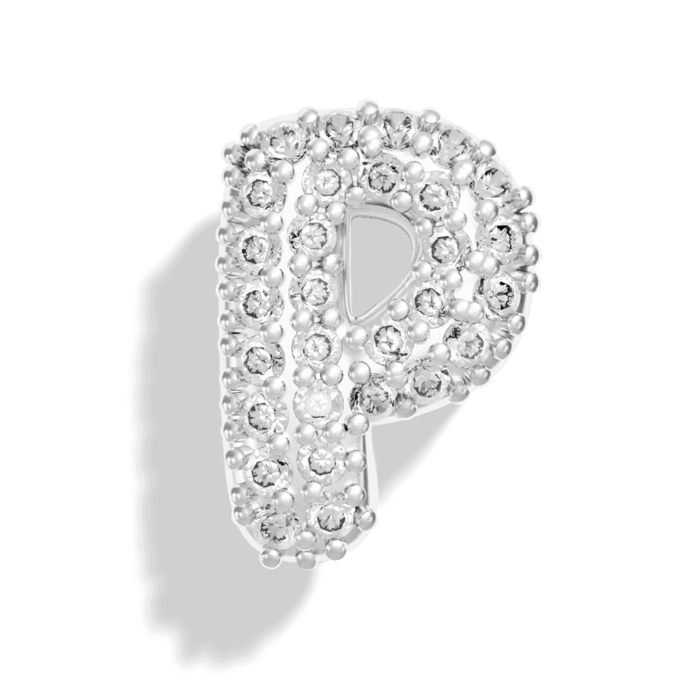 Silver Pave Bubble Letter Charms - Image 18