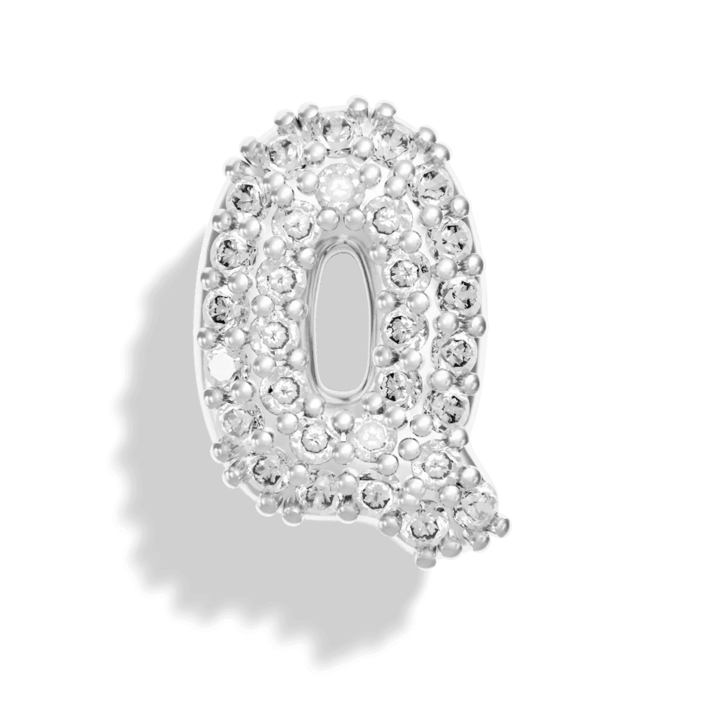 Silver Pave Bubble Letter Charms - Image 19