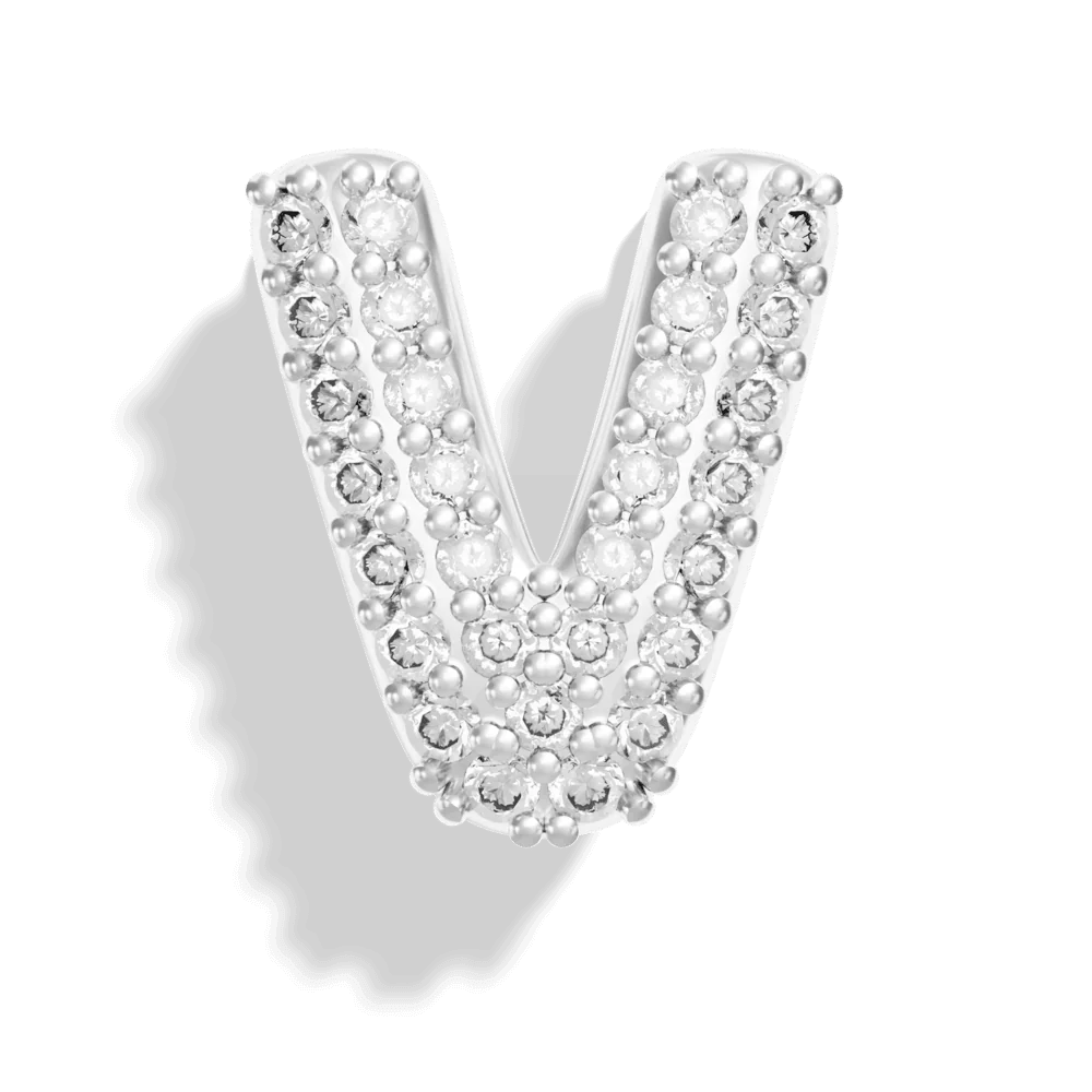Silver Pave Bubble Letter Charms - Image 24