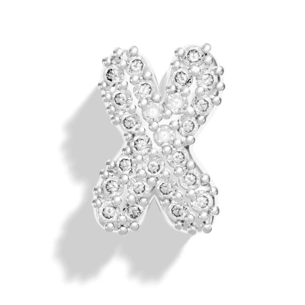 Silver Pave Bubble Letter Charms - Image 26