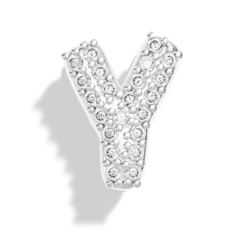 Silver Pave Bubble Letter Charms - Image 27