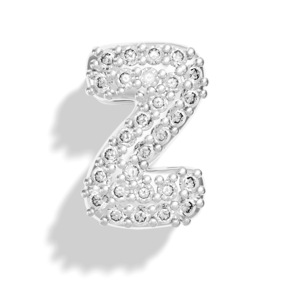Silver Pave Bubble Letter Charms - Image 28