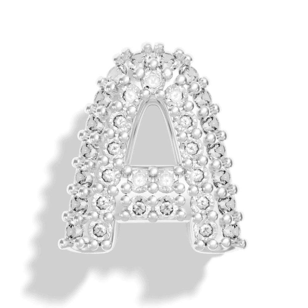 Silver Pave Bubble Letter Charms - Image 3