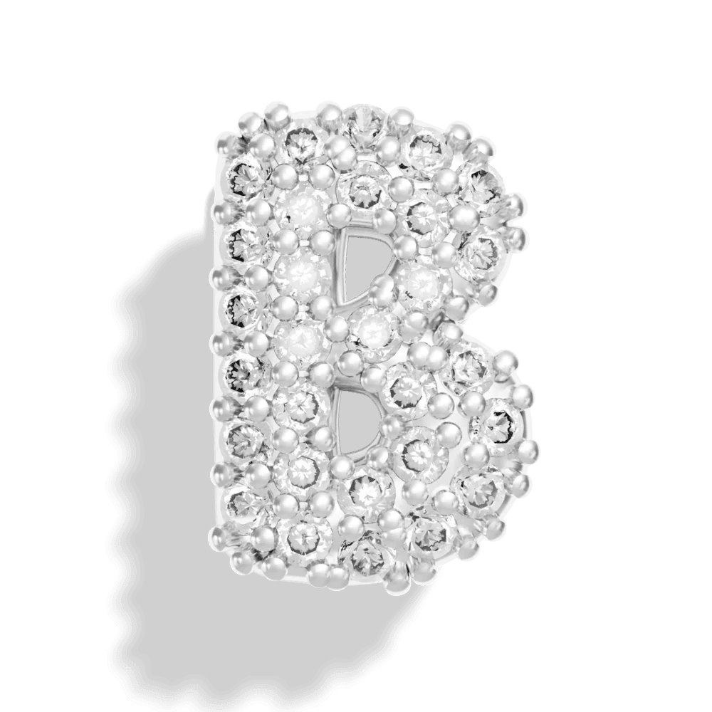 Silver Pave Bubble Letter Charms - Image 4
