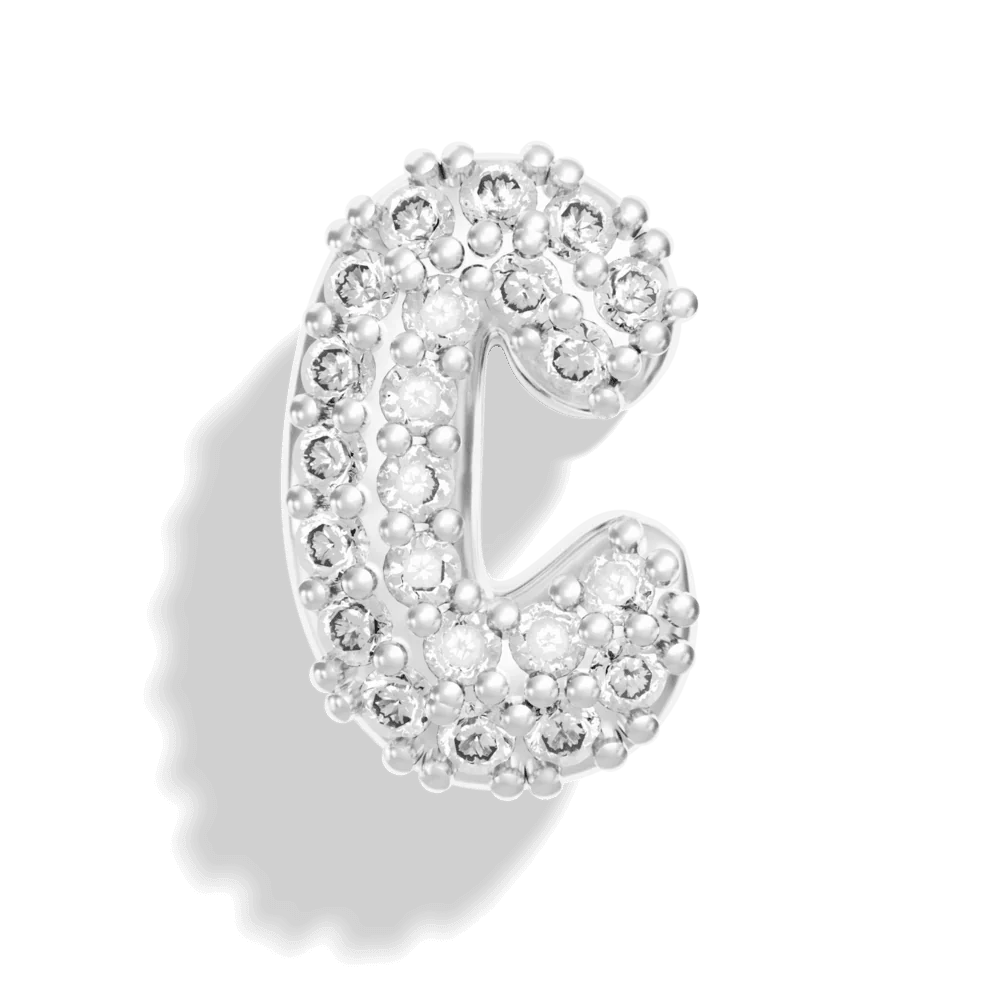 Silver Pave Bubble Letter Charms - Image 5