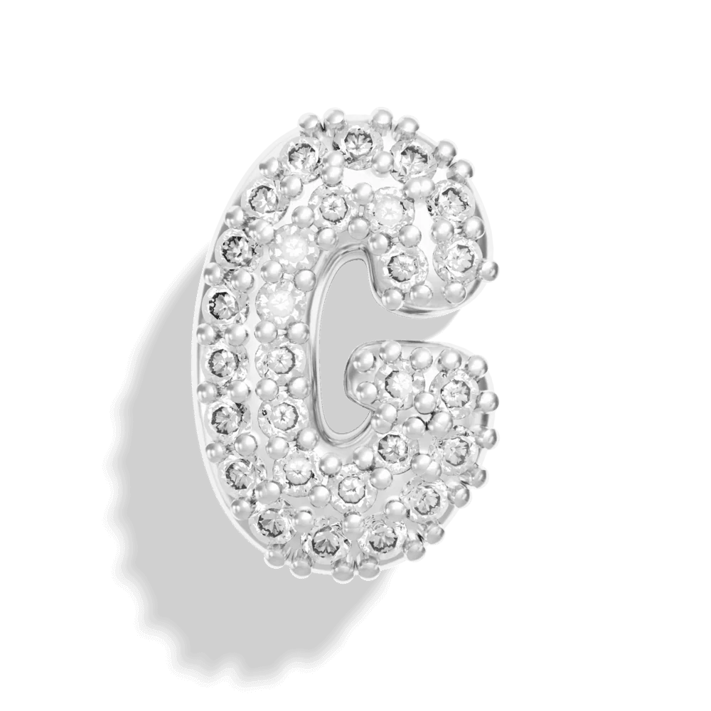 Silver Pave Bubble Letter Charms - Image 9