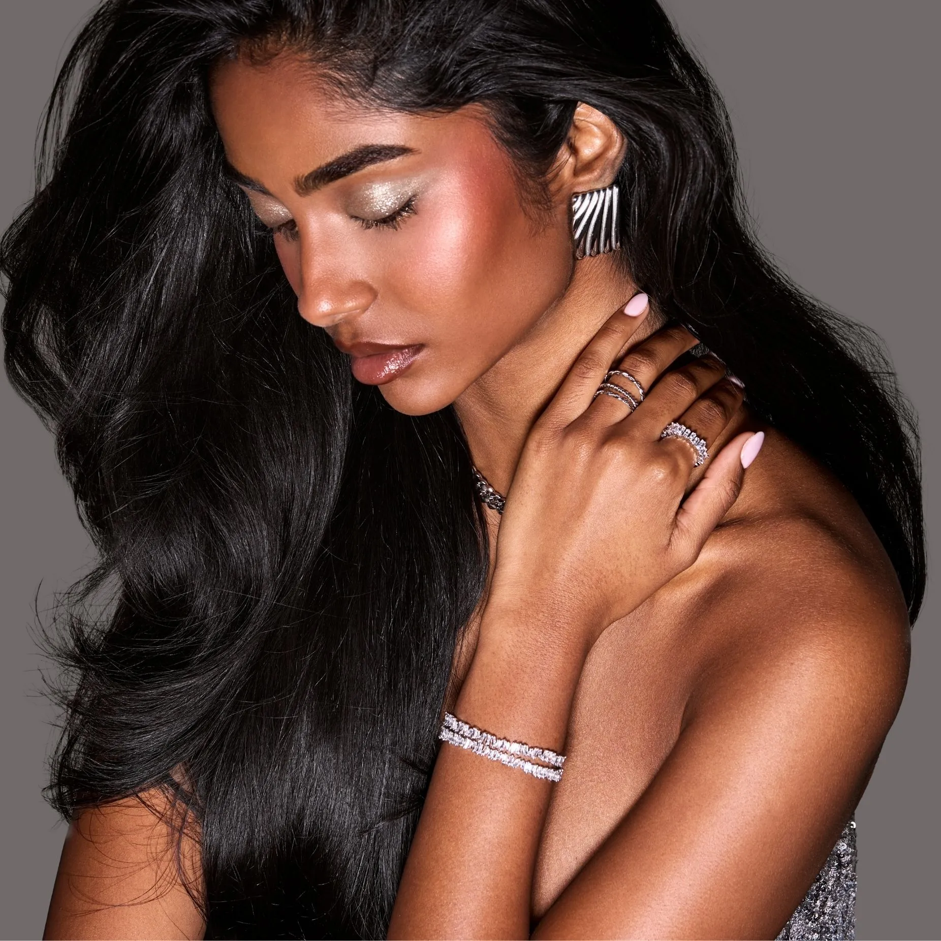 Jada Baguette CZ Bracelet Thin | Silver - Image 6