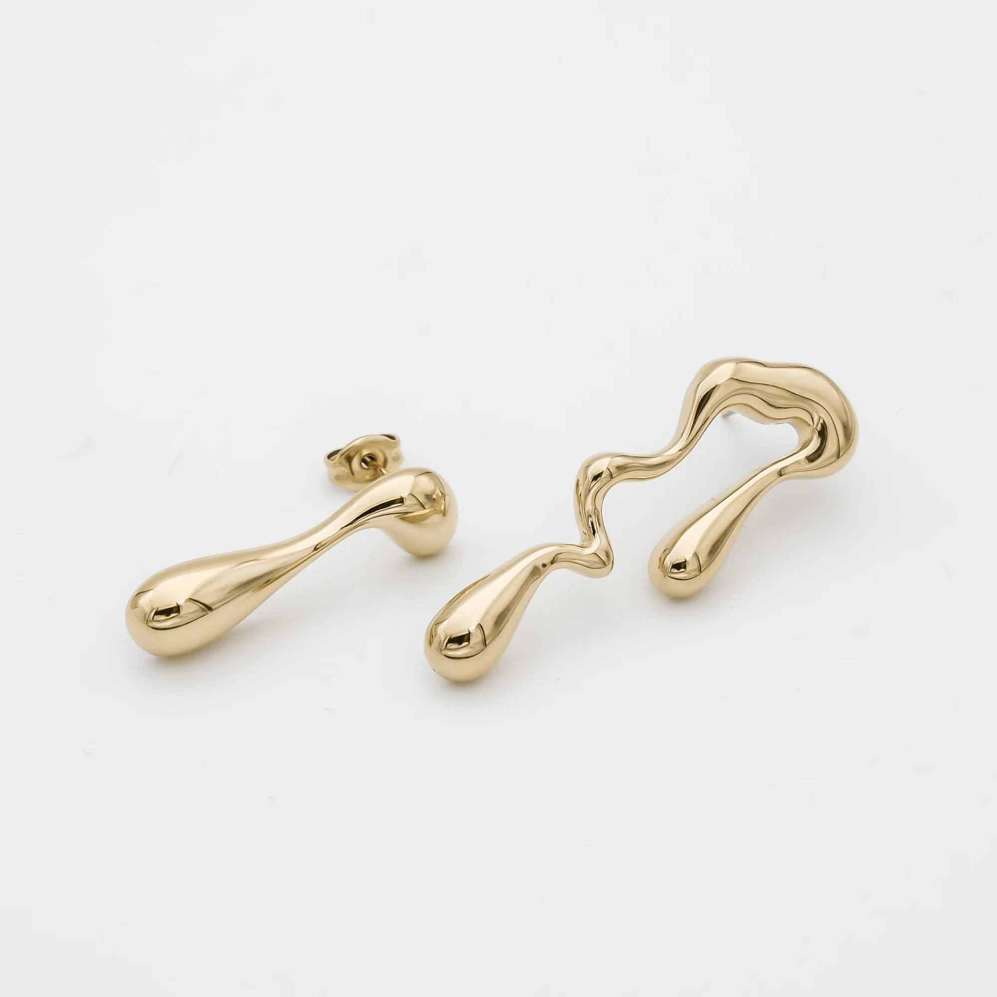 Soraya Asymmetric Drop Earrings - Image 3