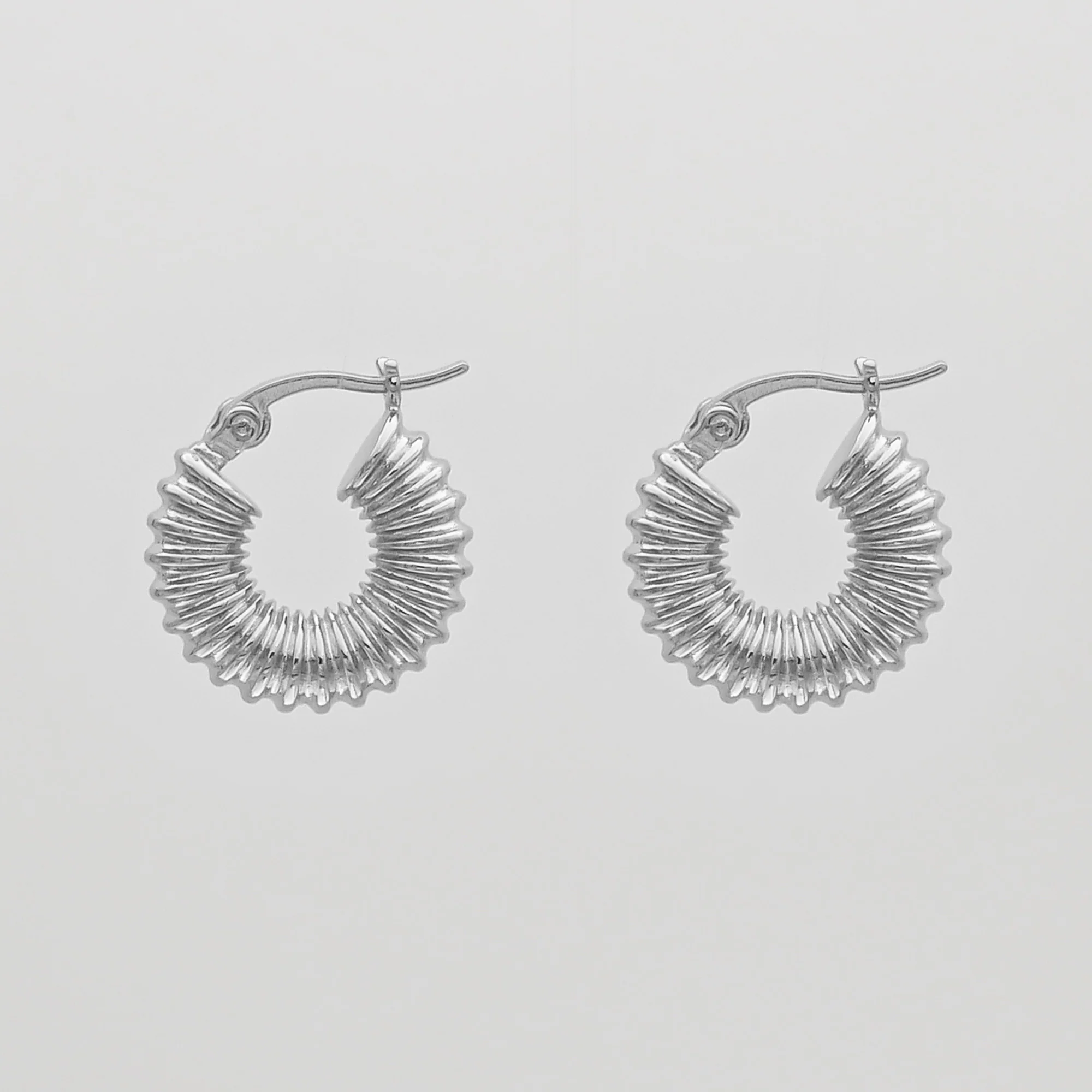 Zuri Ridge Hoop Earrings - Image 2