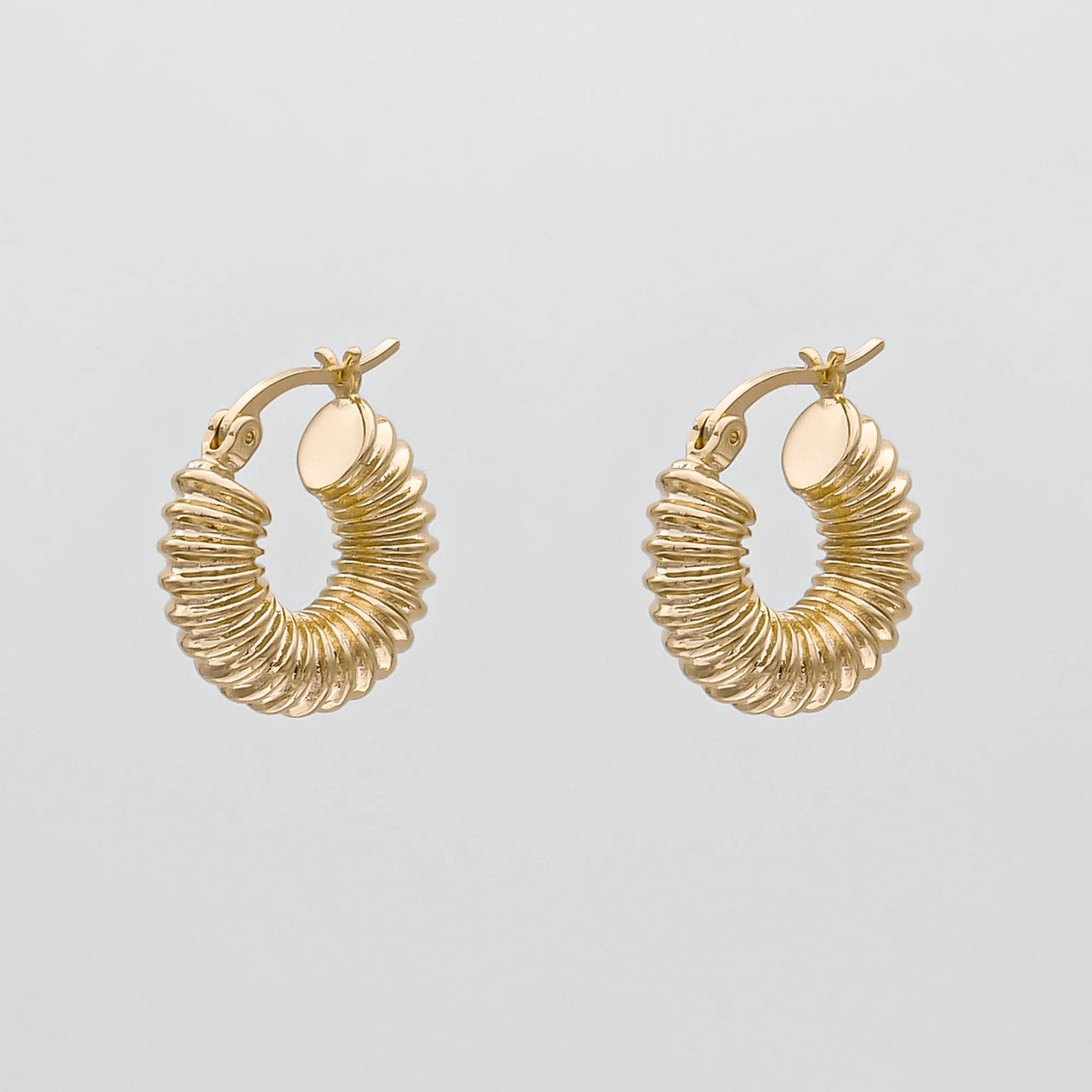 Zuri Ridge Hoop Earrings - Image 5